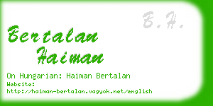 bertalan haiman business card